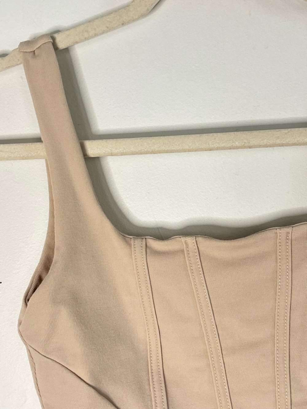 OGL Beige Corset-Style Crop Top - Picture 3 of 14